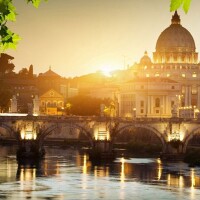 Rome at dusk - Saint Peter's Basilica