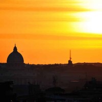 Rome at dusk - Saint Peter's Basilica