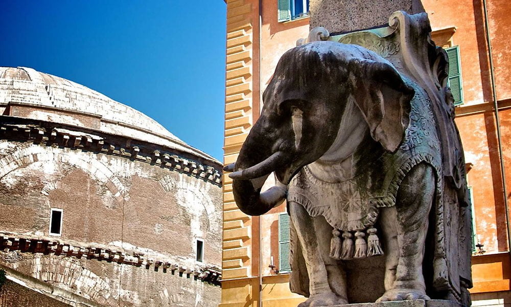 Curious stories and places - Bernini's elephant statue in Minerva square