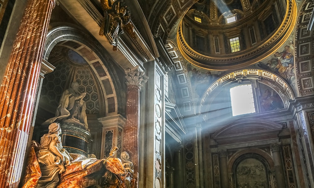 St. Peter’s Basilica with dome slope at dawn