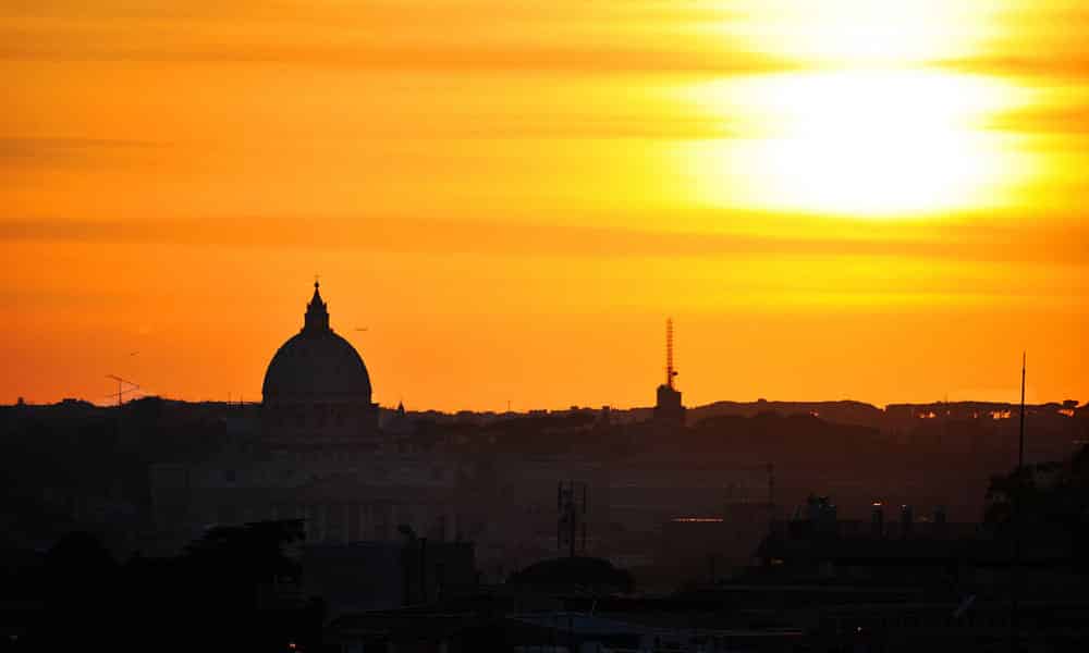 Rome at dusk - Saint Peter's Basilica