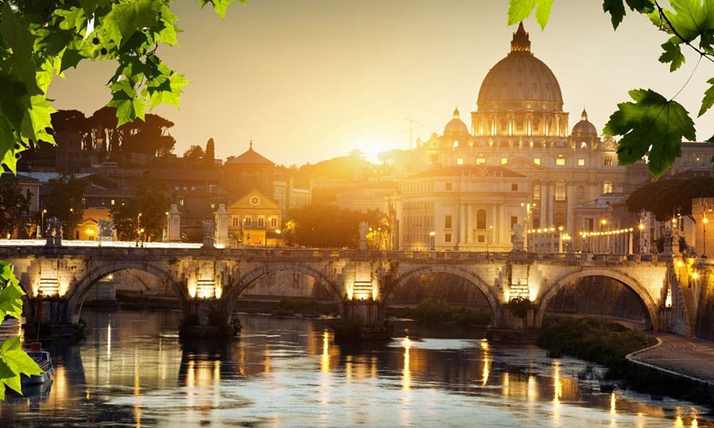 Rome at dusk - Saint Peter's Basilica